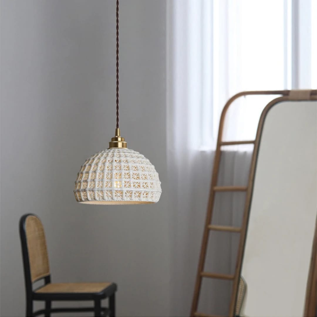 Ivory Weave Pendant Light