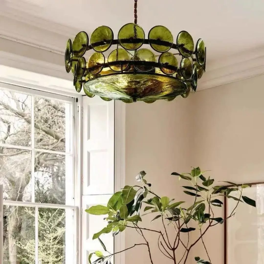 Emerald Halo Glass Chandelier